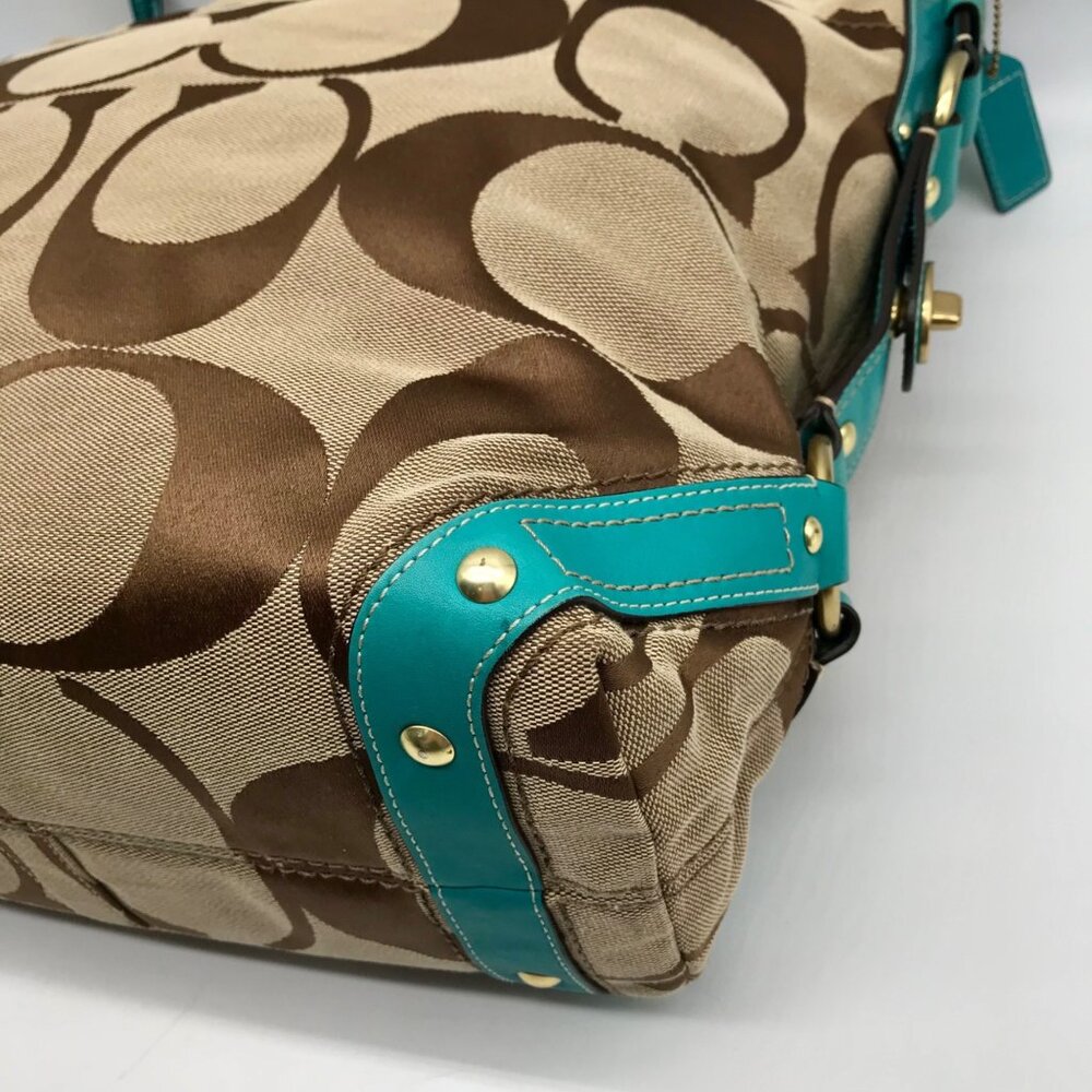 Coach Khaki Canvas Carly Hobo Bag 11868 - Picture 6 of 11